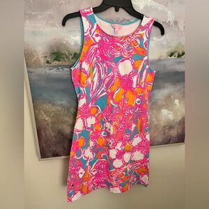 Lilly Pulitzer Sleeveless Shift Dress in Pink, Turquoise & Orange